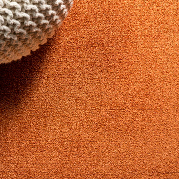 Haze Solid Low-pile Area Rug Orange